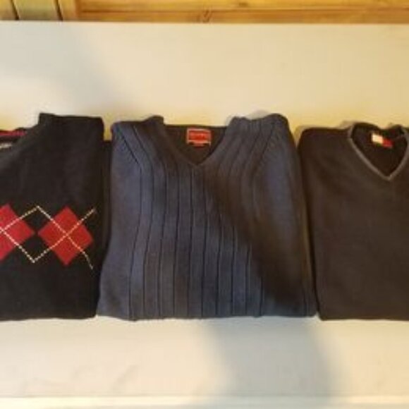 Two Tommy Hilfiger Men's Sweaters and 1 Prefab sweater (sold together) - Picture 1 of 10
